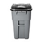 Rubbermaid Brute Plastic Rollout Trash Can with Lid, 50 Gallons, Gray/Silver (FG9W2700GRAY)~#|#~m004399948_sc7