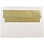 JAM Paper 3.875 x 8.125 Foil Lined Invitation Envelopes, White with Gold Foil, 25/Pack (32430262)~#|#~m004542972_sc7