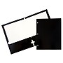 JAM Paper Laminated Glossy 3 Hole Punch Two-Pocket Folders, Black, 6/Pack (385GHPBLA)~#|#~m004543486_sc7
