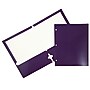 JAM Paper Laminated Glossy 3 Hole Punch Two-Pocket Folders, Purple, 6/Pack (385GHPPUA)~#|#~m004543518_sc7