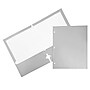 JAM Paper Laminated Glossy 3 Hole Punch Two-Pocket Folders, Silver, 50/Box (385GHPSIC)~#|#~m004543528_sc7