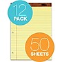 TOPS Legal Notepad, 8.5" x 11.75", Wide Ruled, Canary Yellow, 50 Sheets/Pad, 12 Pads (TOP75351)~#|#~m004812494_sc7