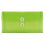 JAM Paper® Plastic Envelopes with Button and String Tie Closure, #10 Business Booklet, 5.25 x 10, Lime Green, 12/Pack (921B1LI)~#|#~m004857824_sc7