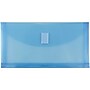 JAM Paper Plastic Filing Envelope with Hook & Loop Closure, 5.25" x 10", Blue, 12/Pack (921V1BU)~#|#~m004857826_sc7