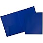 JAM Paper POP 2-Pocket Plastic Portfolio Folder, Deep Blue, 6/Pack (382Ebud)~#|#~m004857877_sc7