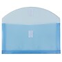 JAM Paper Plastic Filing Envelope with Hook & Loop Closure, 5.25" x 10", Blue, 12/Pack (921V1BU)~#|#~m004857992_sc7