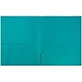 JAM Paper POP Two-Pocket Plastic Folders, Teal, 6/Pack (382Eted)~#|#~m004858047_sc7