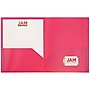 JAM Paper POP 2-Pocket Plastic Folders, Fuchsia Hot Pink, 6/Pack (382Efud)~#|#~m004858222_sc7