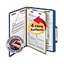 Smead Classification Folders with SafeSHIELD Fasteners, 2" Expansion, Letter Size, 1 Divider, Dark Blue, 10/Box (13732)~#|#~m004895531_sc7