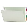 Smead End-Tab Pressboard Fastener File Folder with SafeSHIELD Fastener, Legal Size, Gray/Green, 25/Box (37705)~#|#~m004895966_sc7