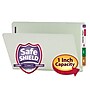 Smead End-Tab Pressboard Fastener File Folder with SafeSHIELD Fastener, Legal Size, Gray/Green, 25/Box (37705)~#|#~m004895969_sc7