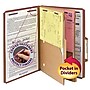 Smead Pressboard Classification Folders with SafeSHIELD Fasteners, 2" Expansion, Legal Size, Red, 10/Box (19079)~#|#~m004897436_sc7