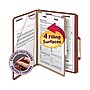 Smead Pressboard Classification Folders, 2" Expansion, Letter Size, 1 Divider, Red, 10/Box (13775)~#|#~m004897437_sc7