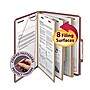 Smead SafeSHIELD 60% Recycled Heavy Duty Pressboard Classification Folder, 3-Dividers, 3" Expansion, Letter Size, Red, 10/Box~#|#~m004897454_sc7