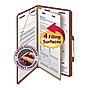 Smead Pressboard Classification Folders with SafeSHIELD Fasteners, 2" Expansion, Legal Size, 1 Divider, Red, 10/Box (18775)~#|#~m004897463_sc7
