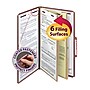 Smead SafeSHIELD 60% Recycled Heavy Duty Pressboard Classification Folder, 2-Dividers, 2" Expansion, Legal Size, Red, 10/Box~#|#~m004897471_sc7