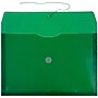 JAM Paper® Plastic Envelopes with Button and String Tie Closure, Legal Booklet, 9.75 x 14.5, Green, 12/Pack (219B1GR)~#|#~m005223702_sc7