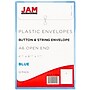 JAM Paper Plastic Filing Envelope with Button & String Closure, Blue, 12/Pack (473B1BU)~#|#~m005223731_sc7