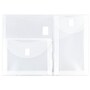 JAM Paper® Plastic Multi-Pocket Envelopes with Hook & Loop, 3 Pockets, Letter Booklet, 9.75 x 13, Clear, 12/Pack (B35318)~#|#~m005223805_sc7