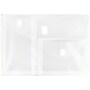 JAM Paper® Plastic Multi-Pocket Envelopes with Hook & Loop, 3 Pockets, Letter Booklet, 9.75 x 13, Clear, 12/Pack (B35318)~#|#~m005223806_sc7