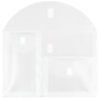 JAM Paper® Plastic Multi-Pocket Envelopes with Hook & Loop, 3 Pockets, Letter Booklet, 9.75 x 13, Clear, 12/Pack (B35318)~#|#~m005223807_sc7