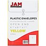 JAM Paper Plastic Filing Envelope with Button & String Closure, Yellow, 12/Pack (472B1YE)~#|#~m005744941_sc7