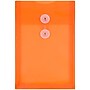 JAM Paper Plastic Filing Envelope with Button & String Closure, Bright Orange, 12/Pack (472B1OR)~#|#~m005745021_sc7