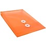 JAM Paper Plastic Filing Envelope with Button & String Closure, Bright Orange, 12/Pack (472B1OR)~#|#~m005745024_sc7