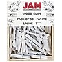 JAM Paper Wood Clip Medium Wood Clothespins, White Clothes Pins, 2 Packs of 50 (2230719109A)~#|#~m005745077_sc7