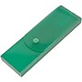 JAM Paper Slim Plastic Pencil Case Box with Button Snap, Dark Green (166532853)~#|#~m006267584_sc7