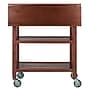 Winsome Jonathan 2-Shelf Wood Mobile Kitchen Cart with Lockable Wheels, Walnut (94734)~#|#~m006802496_sc7