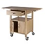 Winsome Rachael Wood Drop Leaf Kitchen Cart with Lockable Wheels, Beech (84920)~#|#~m006963445_sc7