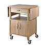 Winsome Rachael Wood Drop Leaf Kitchen Cart with Lockable Wheels, Beech (84920)~#|#~m006963447_sc7