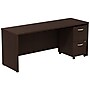Bush Business Furniture Westfield Desk Credenza w/ 2 Drawer Mobile Pedestal, Mocha Cherry (SRC030MRSU)~#|#~m007060242_sc7