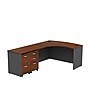 Bush Business Furniture Westfield Bow Front Left Handed L Shaped Desk w/ 2 Mobile Pedestals, Hansen Cherry (SRC034HCLSU)~#|#~m007060257_sc7