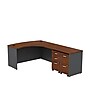 Bush Business Furniture Westfield Bow Front Right Handed L Shaped Desk w/ 2 Mobile Pedestals, Hansen Cherry (SRC034HCRSU)~#|#~m007060258_sc7
