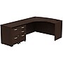 Bush Business Furniture Westfield Bow Front Left Handed L Shaped Desk w/ 2 Mobile Pedestals, Mocha Cherry (SRC034MRLSU)~#|#~m007060263_sc7