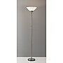 Adesso Aries 73"H Brushed Steel Floor Lamp with White Acrylic Cone Shade (7500-22)~#|#~m007084485_sc7