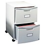 Storex 2-Drawer Mobile Vertical File Cabinet, Letter/Legal Size, Lockable, 26"H x 14.75"W x 18.25"D, Gray (61301B01C)~#|#~m007088059_sc7