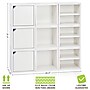 Way Basics 37.8"H 9 Cubby Connect Cube System Modern Modular Eco Storage Bookcase, White (C-9CUBE-WE)~#|#~m007090210_sc7