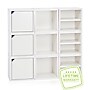 Way Basics 37.8"H 9 Cubby Connect Cube System Modern Modular Eco Storage Bookcase, White (C-9CUBE-WE)~#|#~m007090211_sc7