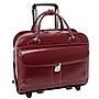 McKlein Lakewood Leather Briefcase, Laptop Compatible, Rolling, TSA Checkpoint Friendly, Red (96616)~#|#~m007104327_sc7
