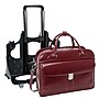 McKlein Lakewood Leather Briefcase, Laptop Compatible, Rolling, TSA Checkpoint Friendly, Red (96616)~#|#~m007104328_sc7
