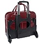 McKlein Lakewood Leather Briefcase, Laptop Compatible, Rolling, TSA Checkpoint Friendly, Red (96616)~#|#~m007104329_sc7