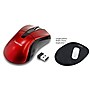 Insten Red 2.4G Cordless 4 Keys Wireless Optical Mouse+Black Wrist Comfort Mouse Pad for Computer Laptop Desktop PC~#|#~m007121917_sc7