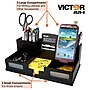 Victor Technology 6-Compartment Wood Storage with Smart Phone Holder, Black (9525-5)~#|#~m007201927_sc7