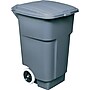 Rubbermaid Brute Plastic Rollout Trash Can with Lid, 50 Gallons, Gray/Silver (FG9W2700GRAY)~#|#~s0054829_sc7