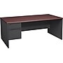 HON® 38000 Series Left Pedestal Desk 72"W, Mahogany/Charcoal, 29 1/2"H x 72"W x 36"D~#|#~s0144451_sc7