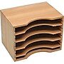 Safco Wood Stackable Sorters, 5 Compartments, Light Oak, 9 1/2"H x 11 1/2"W x 9 1/4"D~#|#~s0172831_sc7