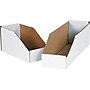 Stackable Bin Boxes, 4" x 12" x 4 1/2",White, 50/Bundle (BSBINB412)~#|#~s0191743_sc7